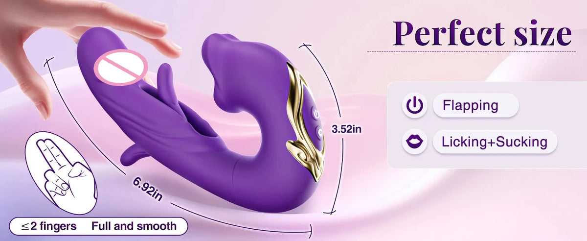 Volupté® —  Vibromasseur 3 en 1 pour Femme — Stimulation Langue, Point G & Clitoris
