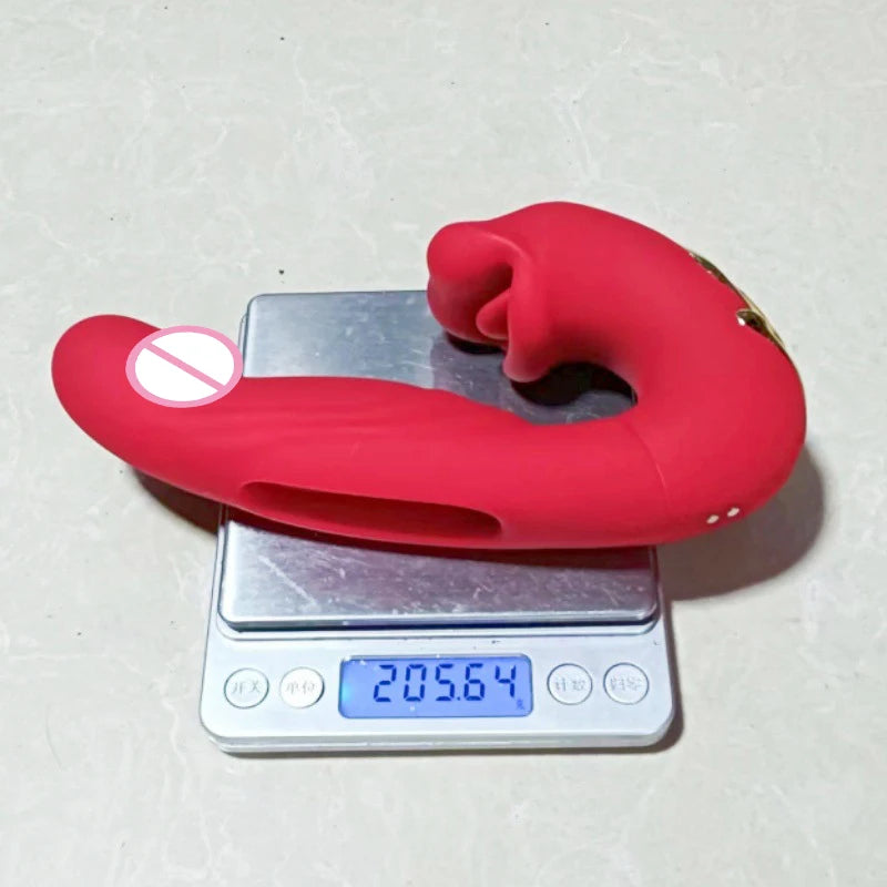 Volupté® —  Vibromasseur 3 en 1 pour Femme — Stimulation Langue, Point G & Clitoris